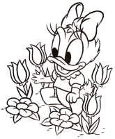 A coloring page of donald duck